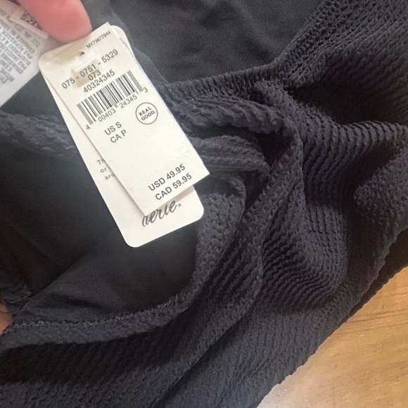 NWT Aerie Black Ribbed Swimsuit - Picture 7 of 9